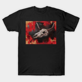 Red Steer Skull T-Shirt